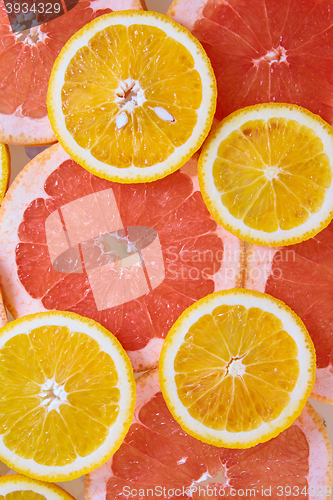 Image of Orange and grapefruit rings background