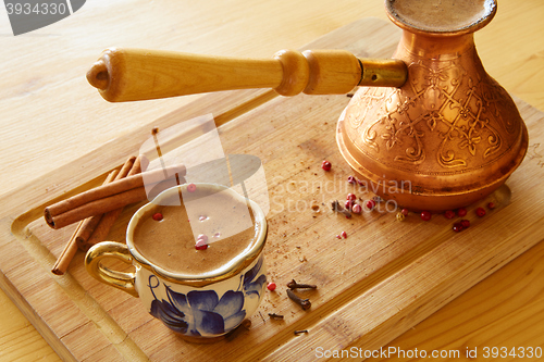 Image of cup of turkish coffee on the table