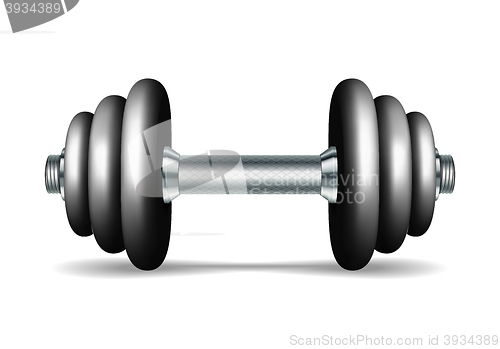 Image of Metal realistic dumbbell