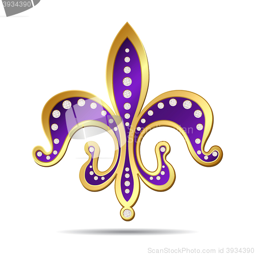 Image of Golden and purple fleur-de-lis 