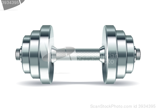 Image of Metal realistic dumbbell