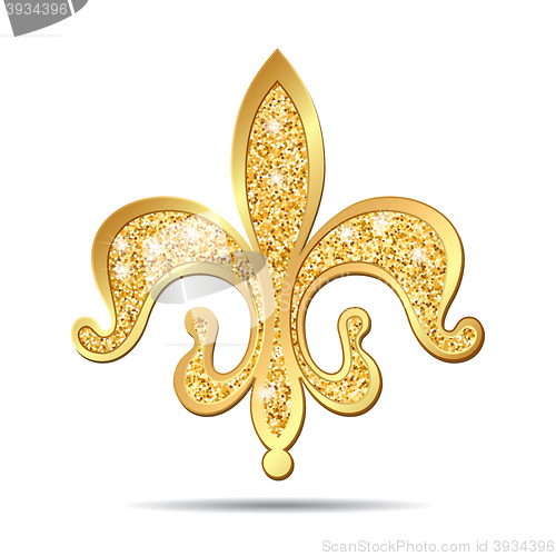 Image of Golden fleur-de-lis heraldic symbol.