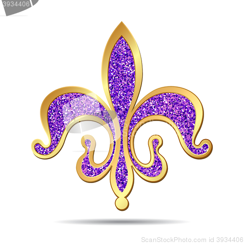 Image of Golden and purple fleur-de-lis