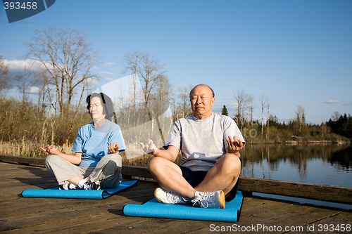 Image of Senior couple exercise