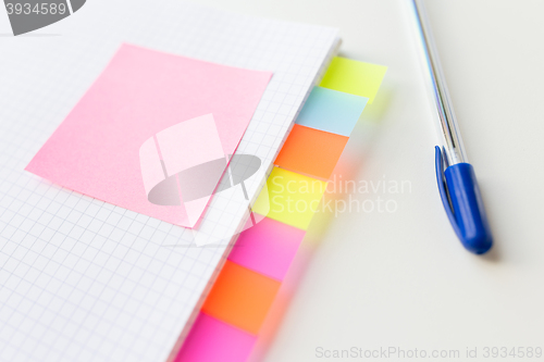 Image of close up of organizer and pen on office table