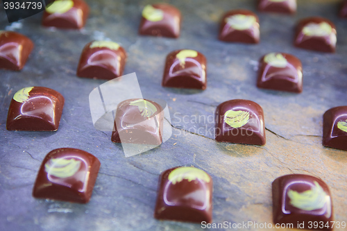 Image of Small chocolate candy.