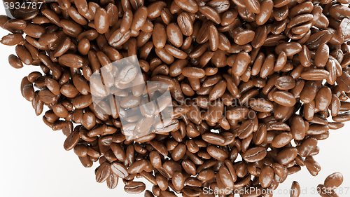 Image of roasted coffee beans mix isolated on white 