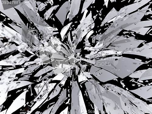 Image of Sharp Broken or Shattered glass isolated 