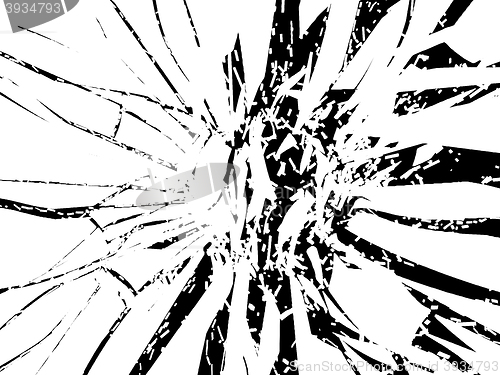 Image of Shattered or smashed pieces of glass isolated 