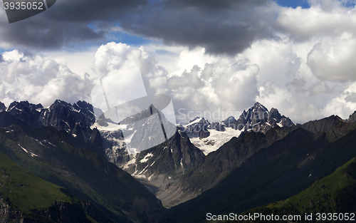 Image of Summer mountains and cloudy sky