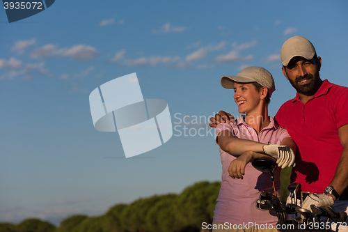 Image of portrait of couple on golf course