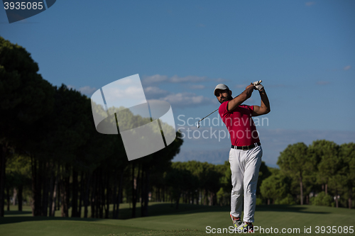 Image of golf player hitting long shot