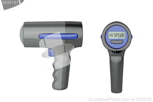 Image of Side and back view of radar gun