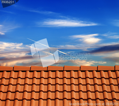 Image of Roof tiles in evening