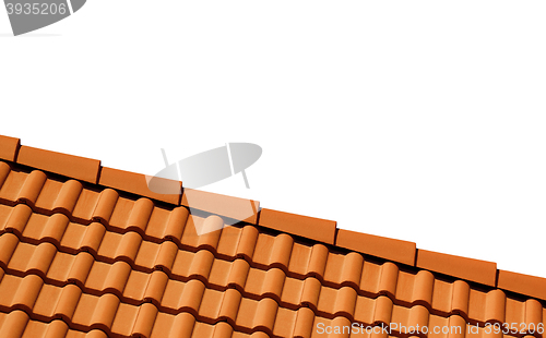 Image of Roof with tiles on white 