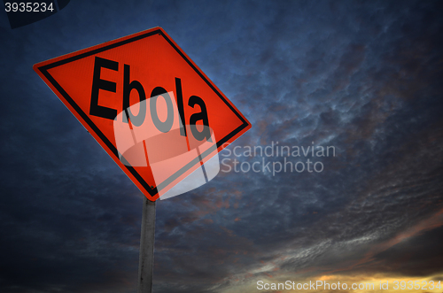 Image of Ebola warning road sign