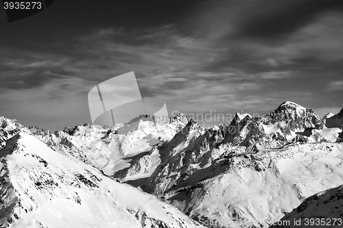 Image of Black and white snowy peaks