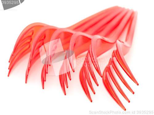 Image of Red Plastic Forks 