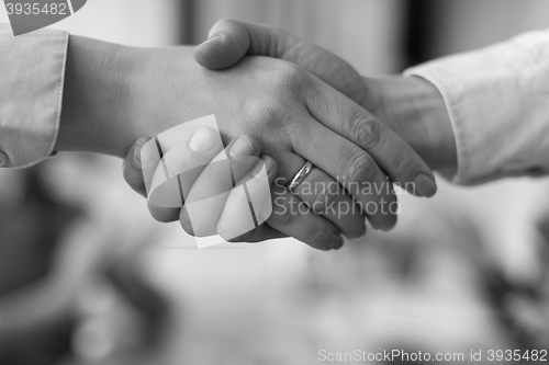 Image of business womans handshake