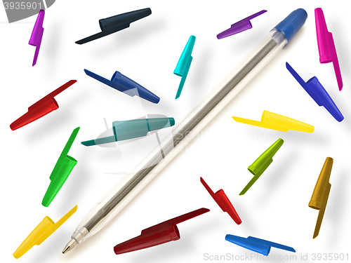 Image of Pen With Multicolored Caps