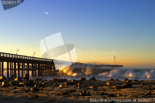 Image of Ventura Pier Sturm Sunset