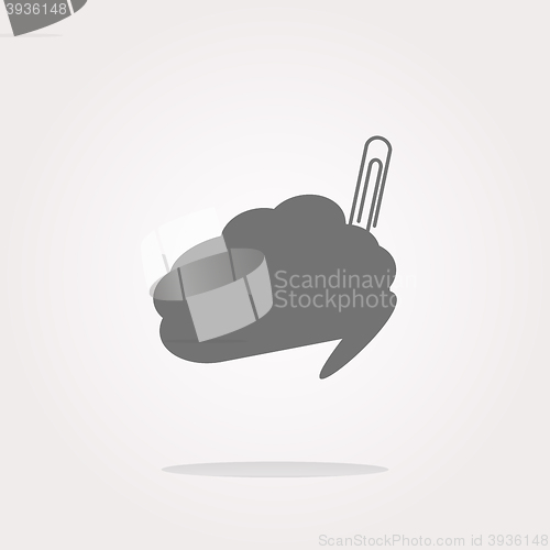 Image of Comic speech bubble sign icon. Chat think symbol. Circle flat button with shadow. Modern UI website navigation