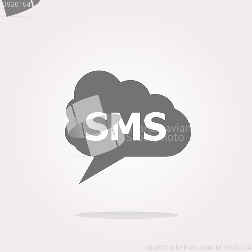 Image of vector sms glossy web icon isolated on white background