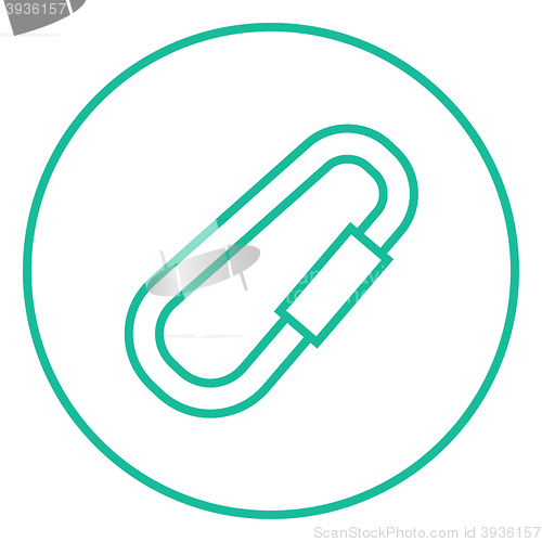 Image of Climbing carabiner line icon.