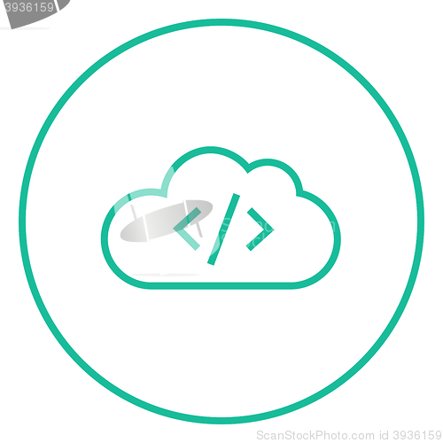 Image of Transferring files cloud apps line icon.