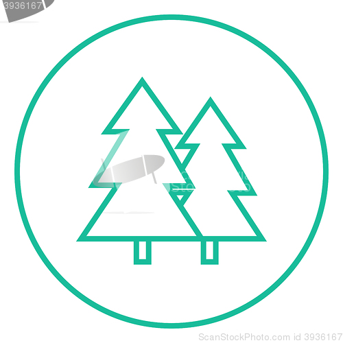 Image of Pine trees line icon.