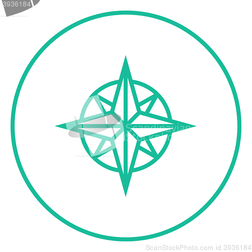Image of Compass wind rose line icon.