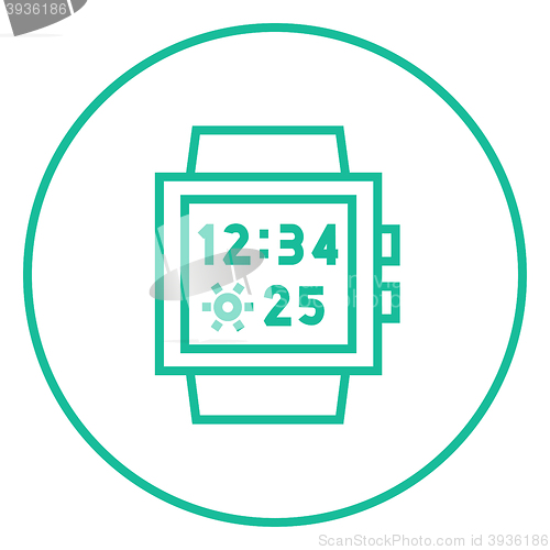 Image of Smartwatch line icon.