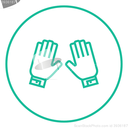 Image of Motorcycle gloves line icon.