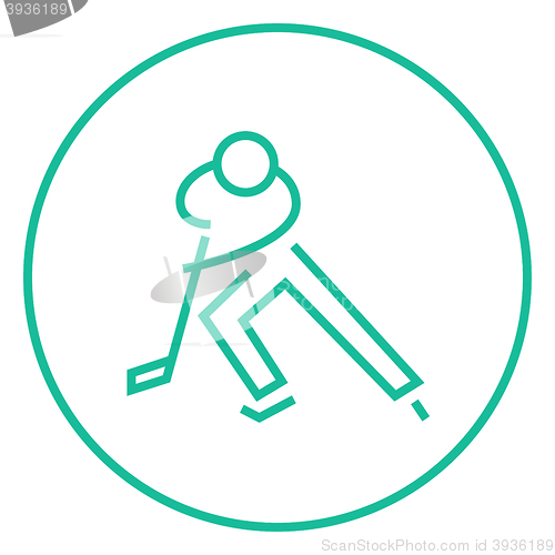 Image of Hockey player line icon.