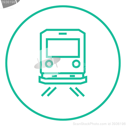 Image of Back view of train line icon.