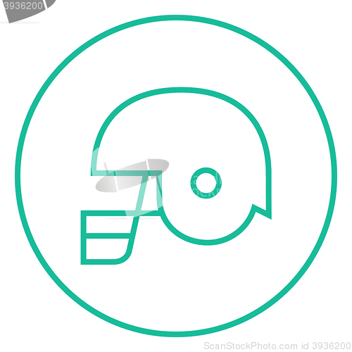 Image of Hockey helmet line icon.