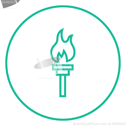 Image of Burning olympic torch line icon.