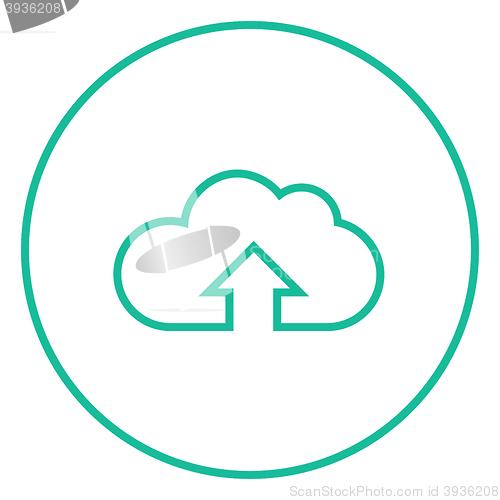 Image of Cloud with arrow up line icon.