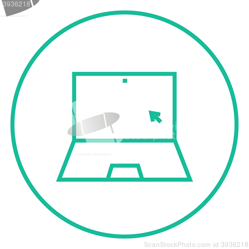 Image of Laptop with cursor line icon.