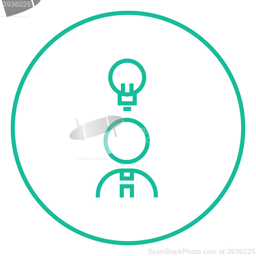 Image of Businessman with idea line icon.