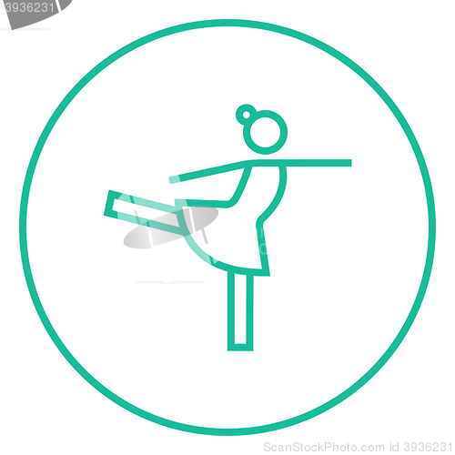 Image of Female figure skater line icon.