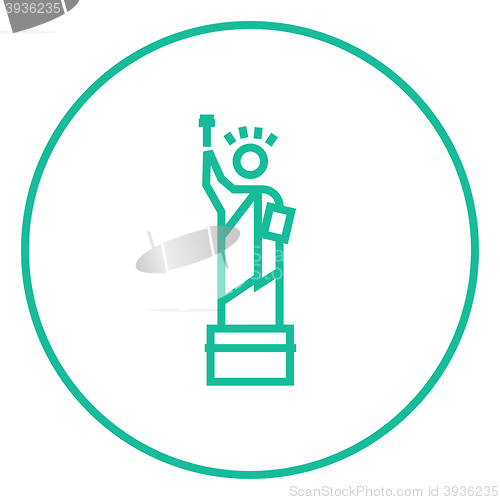 Image of Statue of Liberty line icon.