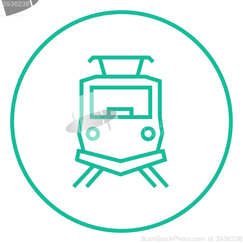 Image of Front view of train line icon.
