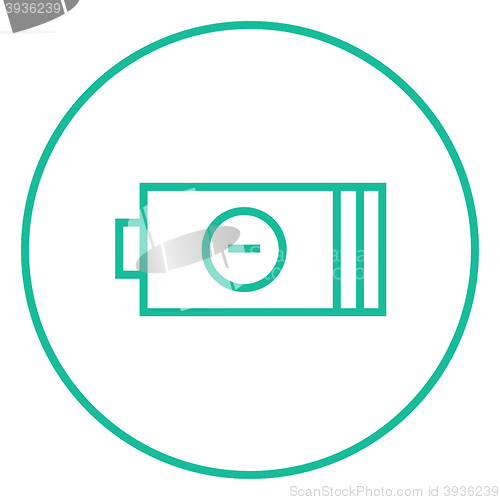 Image of Low power battery line icon.