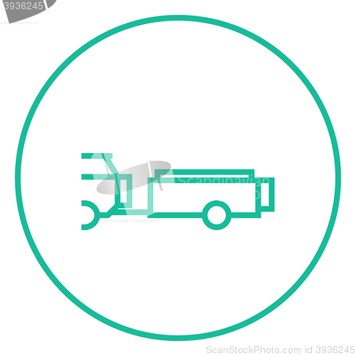 Image of Car with trailer line icon.