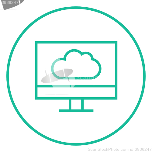 Image of Cloud computing line icon.