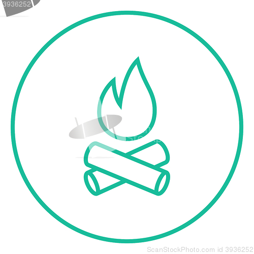 Image of Campfire line icon.