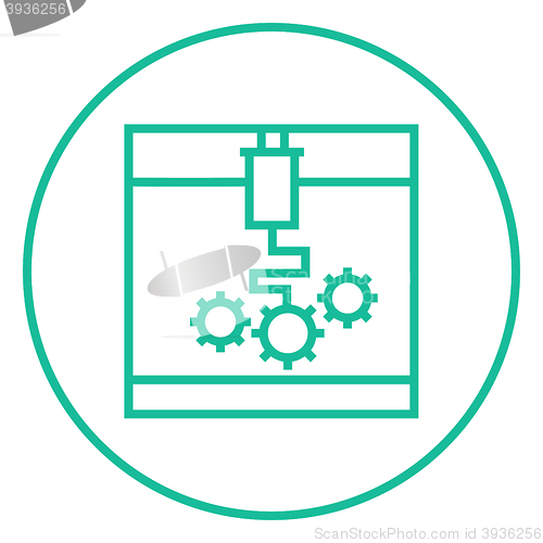 Image of Tree D printing line icon.