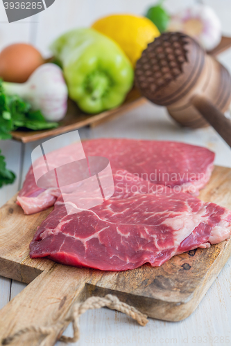 Image of Beef for preparing schnitzels.