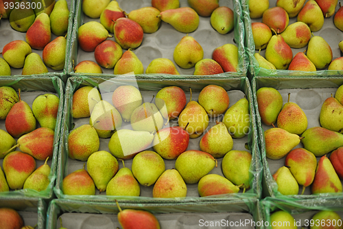Image of background of ripe juicy pears